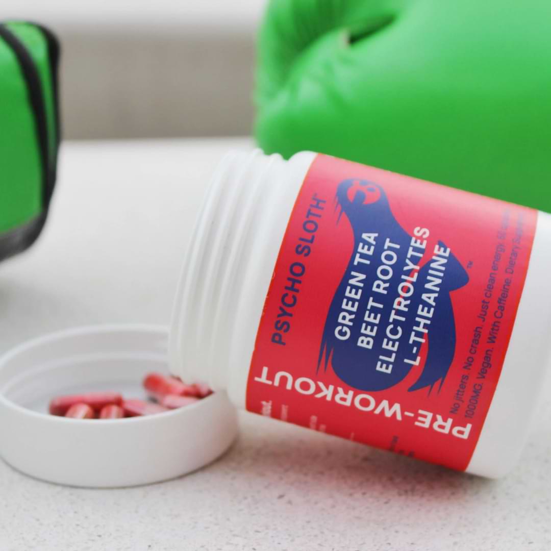 Pre-Workout Capsules | Psycho Sloth | 4 Ingredient Clean Pre-Workout