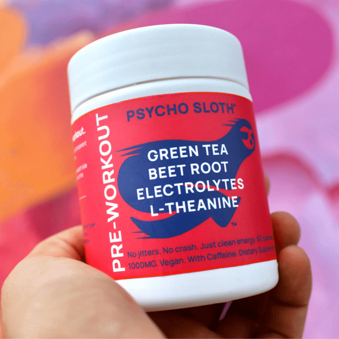 Pre-Workout Capsules | Psycho Sloth | 4 Ingredient Clean Pre-Workout
